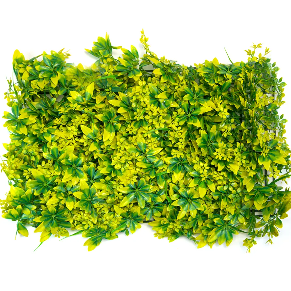 Plastic Leaf Foliage Wall Panel Boxwood Hedge Artificial Green Grass Wall for Vertical Garden Decor Featured Image