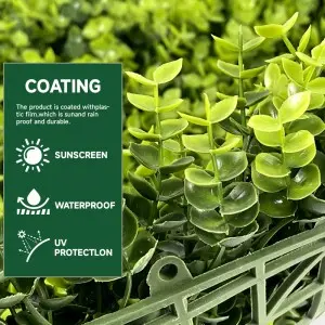 Premium Bright Artificial Boxwood Wall 20″ x 20″ Commercial Grade UV Resistant