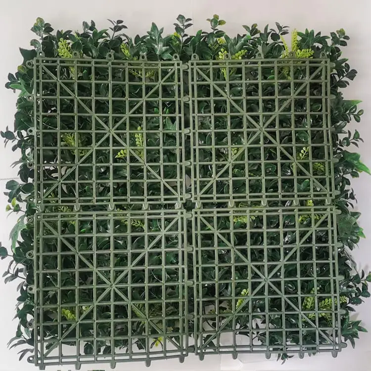 Artificial Lawn Grass - Anti-Uv Plastic Artificial Hedge Boxwood Panels Green Plant Vertical Garden Wall – Deyuan detail pictures