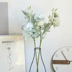 Vintage Artificial Peony Silk Flowers Bouquet for Home Wedding Decoration