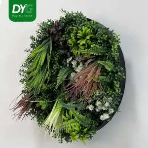 Hanging Greenery Round Backdrop Decorative Mur Vegetal Plant Wall Tropical Artificial Green Grass Vegetation Wall