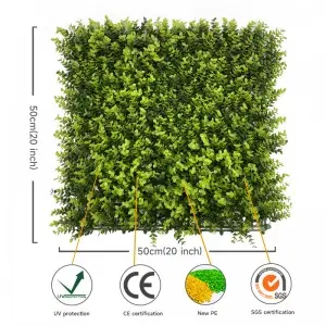 Premium Bright Artificial Boxwood Wall 20″ x 20″ Commercial Grade UV Resistant