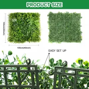40″x40″ size Artificial Greenery Hedege Wall, Vertical Garden Privacy Fence Screen, Faux Ivy Plant Backdrop
