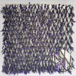 Expanding PE laurel leaf willow trellis plastic leaf fence Vertical Expandable Faux Ivy Privacy Fence garden decrative hedges