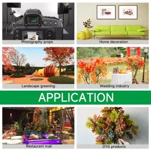 Artificial Maple Leaf Branch Fall Plastic Leaves Green Home Festival Wedding Decoration