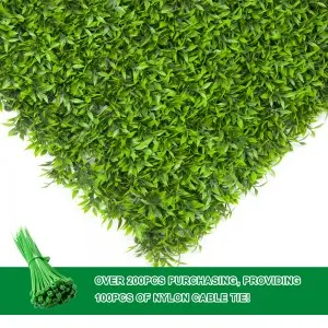 Faux Boxwood Hedge Green Grass Panels Anti-UV Outdoor Indoor Decoration Artificial Plant Grass Wall
