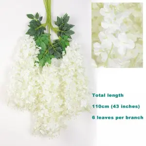 45 inch /3.7ft Wisteria Artificial Flower Bushy Silk Vine Ratta Hanging Garland Decoration Wisteria Flowers
