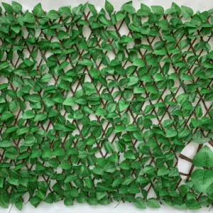 Artificial Ivy expandable willow trellis hedge artificial retractable plastic leaves fence