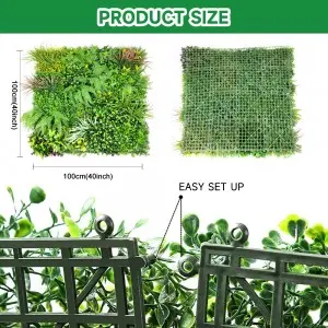 vegetal artificial Uv-resistant plant wall indoor and outdoor Decor panel Artificial foliage green grass wall 100*100cm