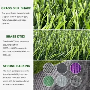 Customized Sizes Artificial Grass Turf Indoor Outdoor Garden Lawn Landscape Balcony Synthetic Turf Mat – Thick Fake Grass Pet Pad