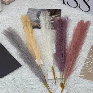 Faux Pampas Grass Decor 32”/80cm Tall Artificial Large Pompous Pompas Floral Fluffy Fake Plants Floor Vase Filler for Wedding Kitchen Home Boho Decorations