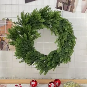 Wholesale Plain Christmas Wreaths for Home Decoration PE Christmas Wreath 60cm Lighted Outdoor Christmas Wreaths Plain