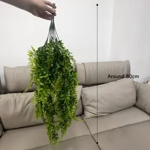 Outdoor Home Decoration Wall Hanging Plastic Plants Greenery Faux Persian Grass Leaf Artificial Hanging Plant