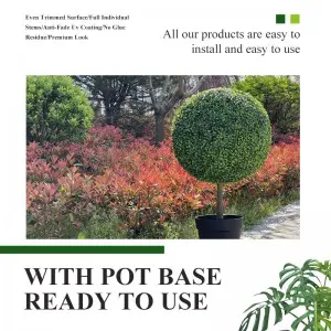 100cm Faux Green Topiary Ball Artificial Grass Leaves Ball Sphere for Outdoor Home & Event Decor Wedding & Festival Features