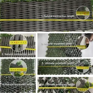 Expandable Faux Ivy Fence Privacy Screen for Patio Outdoor Balcony Bedroom Decor