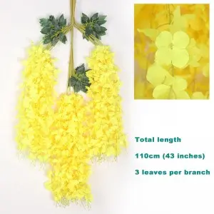45 inch /3.7ft Wisteria Artificial Flower Bushy Silk Vine Ratta Hanging Garland Decoration Wisteria Flowers