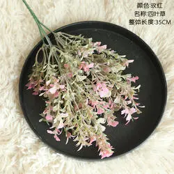 Artificial Four Leaf Clover Bushes Faux Plastic Greenery Plant Artificial Flowers for Decoration