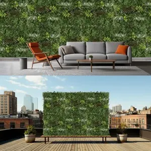 Vertical Garden Privacy Hedge Screen Artificial Grass Leaf Panels Home Decoration Plastic Wall Boxwood Artificial Hedge Panel