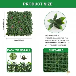Artificial Plant Wall Vertical Garden Plastic Plant Hedge Wall Boxwood Hedge Panel for Home Decoration