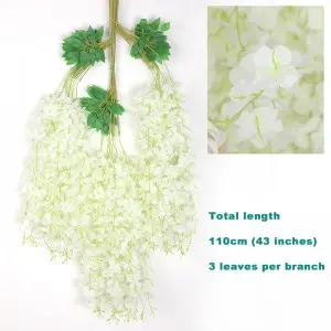 45 inch /3.7ft Wisteria Artificial Flower Bushy Silk Vine Ratta Hanging Garland Decoration Wisteria Flowers