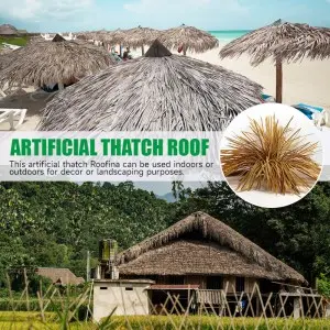 Durable Eco-friendly PE PVC Thatch Roof Synthetic Plastic Artificial Thatch Roof Tiles