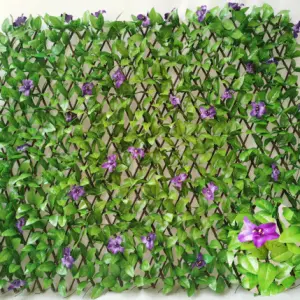 faux expandable privacy fence screen stretchable vine privacy fence wall Hedge