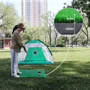 Golf Set includes Golf Mat,Tees and Practice Net for Backyard Driving Golf Hitting Net