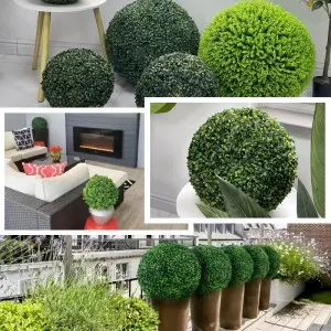 Faux Plants Decorative Grass Balls Artificial Boxwood Balls Topiary