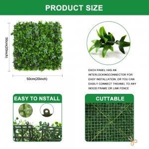 Artificial Plant Wall Vertical Garden Plastic Plant Hedge Wall Boxwood Hedge Panel for Home Decoration