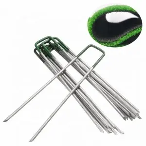 grass Sod Staple Stake Grass U-type Nail Steel Smooth Flat top Turf Nail