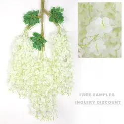 45 inch /3.7ft Wisteria Artificial Flower Bushy Silk Vine Ratta Hanging Garland Decoration Wisteria Flowers