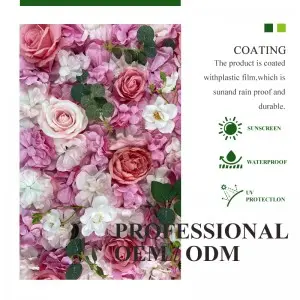 Artificial Flower Wall Backdrop Panels Rose Wedding Backdrop 3D Floral Wall for Party Baby Shower Bridal Wedding Background Decor