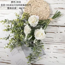 Rose Eucalyptus Wedding Bouquet Table Decoration Flower Artificial Flower Bouquet