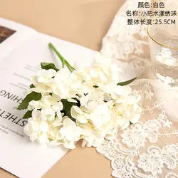 Wholesale Artificial Flowers White Green Hydrangea Silk Flowers Artificial with Stems for Wedding Home Decor