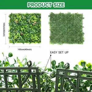 Home Wedding Indoor Faux Tropical Foliage Boxwood Hedges Vertical Artificial Silk Plastic Green Grass Plant Wall Decor