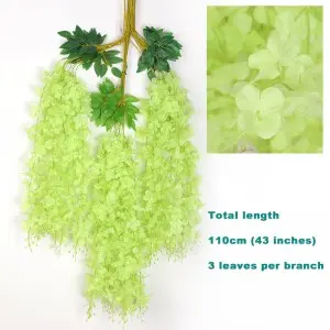 45 inch /3.7ft Wisteria Artificial Flower Bushy Silk Vine Ratta Hanging Garland Decoration Wisteria Flowers