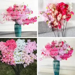 Artificial Tree Flowers Cherry Blossom Branches with leaf for Wedding Decoration
