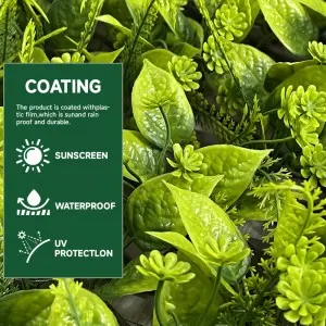 Outdoor Expandable Durable Single Sided Artificial Ivy Trellis Hedge Fence UV Certified Green Wall Home Balcony Patio Weddings