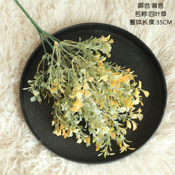 Artificial Four Leaf Clover Bushes Faux Plastic Greenery Plant Artificial Flowers for Decoration