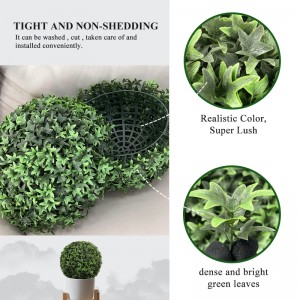 Artificial Plant Boxwood Topiary Balls UV Protected Faux Plants Decorative Balls for Outdoor Patio Garden Balcony