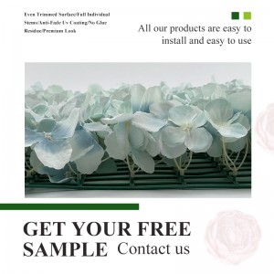 Wholesale Sky Blue Flower Wall Custom Roll Up Artificial Flower Wall Backdrop for Indoor Outdoor Decor 8ft*8ft Flower Wall Decor