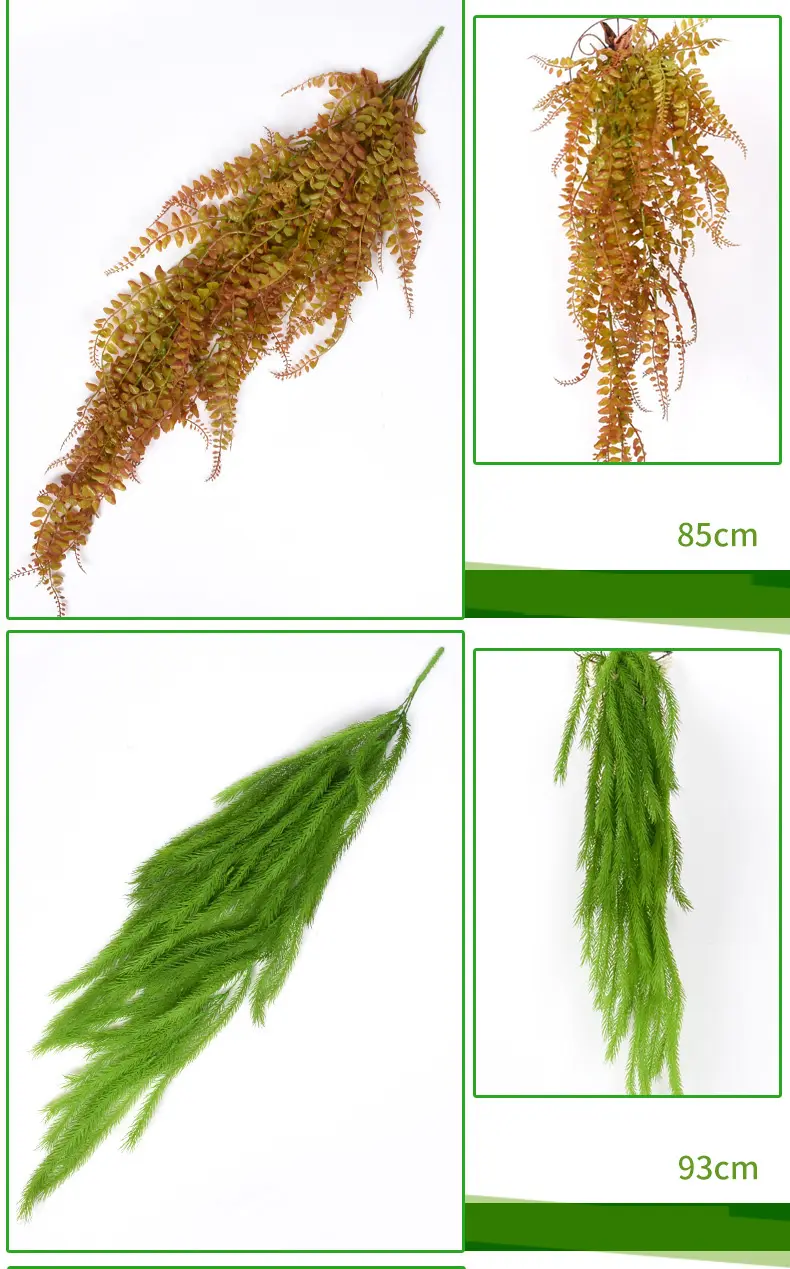 Outdoor UV Resistant Artificial Fake Hanging Plants Curly Seaweed Ferns