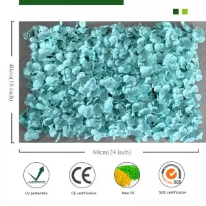 Flower Wall Backdrop Panels Artificial 3D Silk Hydrangea Floral Wall Mat Wedding Background for Bridal Shower Birthday Party Photo Decor