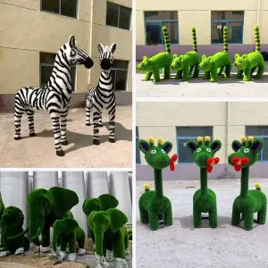Large Artificial Grass Animal Topiary Sculpture Topiary Frame Animal Grass