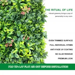 Home Wedding Indoor Faux Tropical Foliage Boxwood Hedges Vertical Artificial Silk Plastic Green Grass Plant Wall Decor