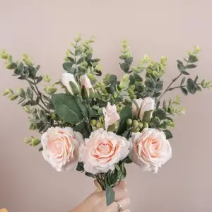 Rose Eucalyptus Wedding Bouquet Table Decoration Flower Artificial Flower Bouquet