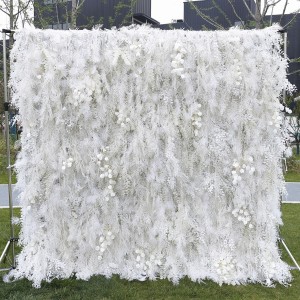 Summer flowers wall artificial white rose 3d hydrangea flower wall backdrop for wedding event stage decoration