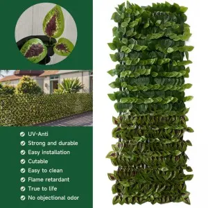 Expandable Faux Ivy Fence Privacy Screen for Patio Outdoor Balcony Bedroom Decor