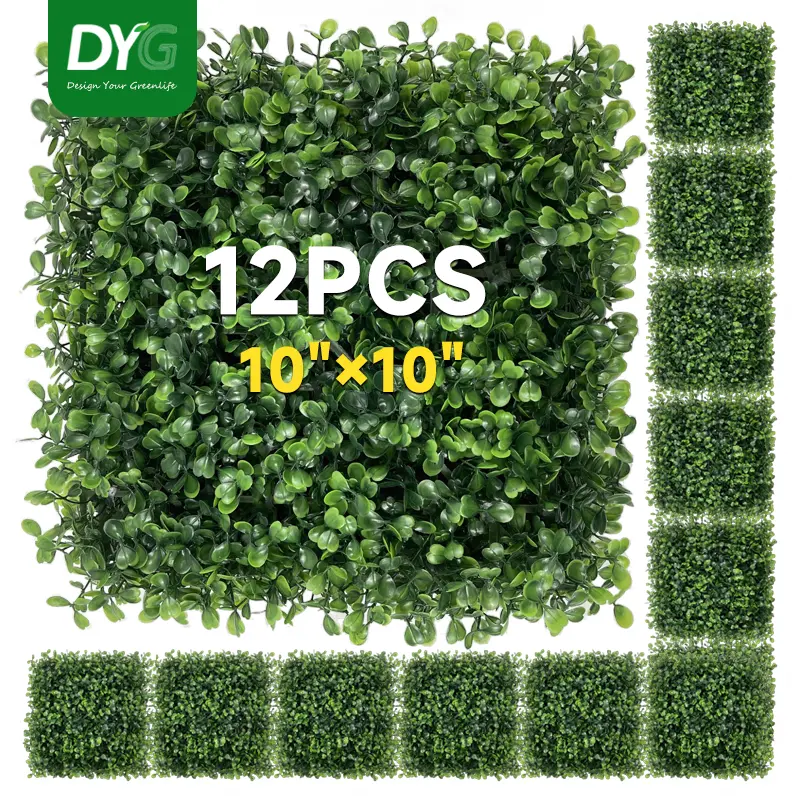 10″x10″ Grass Wall,12PCS Artificial Boxwood Panels,4 Layers Plant Wall, Greenery Wall Backdrop,Privacy Hedge Screen,Green Wall Decor for Outdoor Garden and Indoor Home Wedding Featured Image