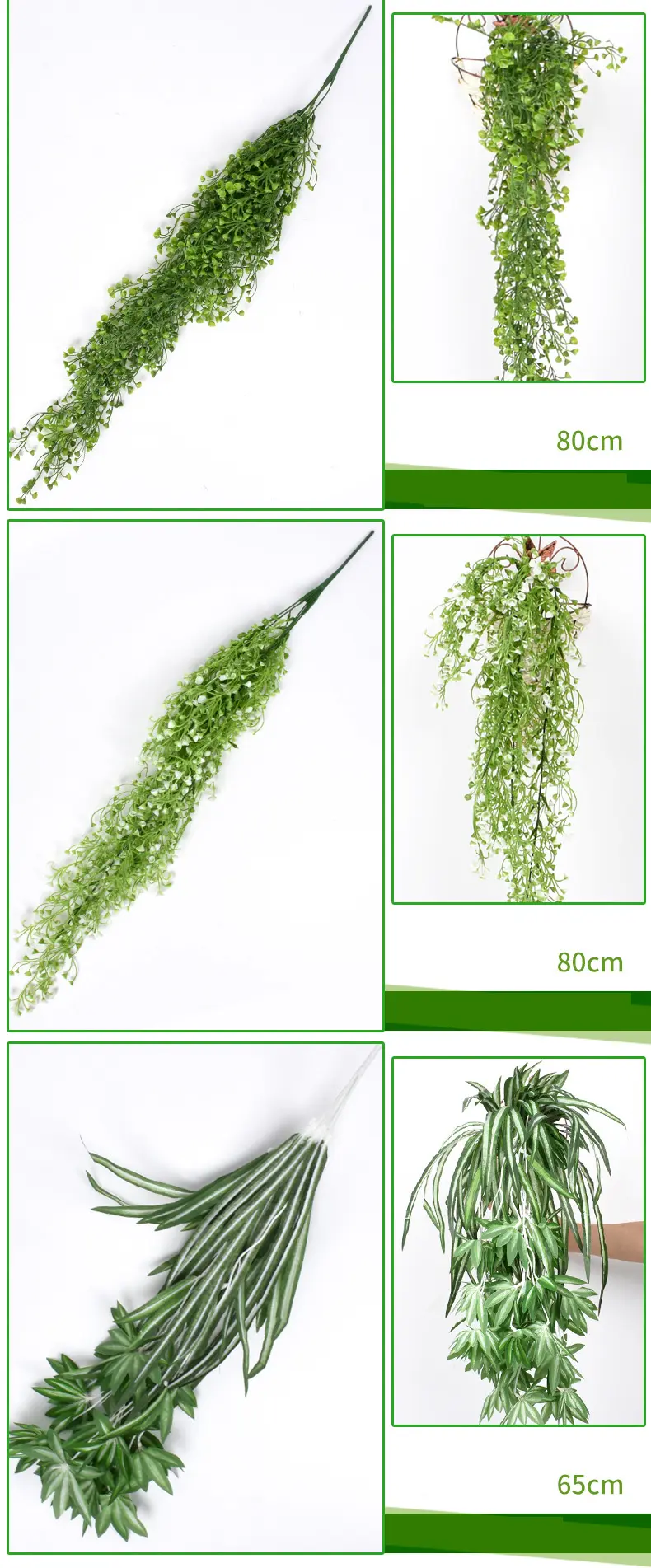 Outdoor UV Resistant Artificial Fake Hanging Plants Curly Seaweed Ferns